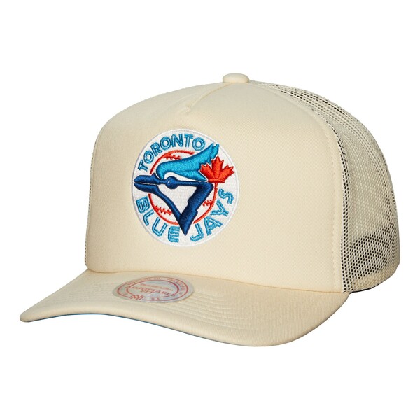ミッチェル＆ネス ミッチェル&ネス メンズ 帽子 アクセサリー Toronto Blue Jays Mitchell & Ness Cooperstown Collection Evergreen Adjustable Trucker Hat Cream