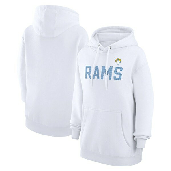 カールバンクス レディース パーカー・スウェットシャツ アウター Los Angeles Rams GIII 4Her by Carl Banks Women's Dot Print Pullover Hoodie White