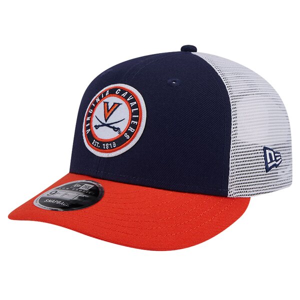 ニューエラ メンズ 帽子 アクセサリー Virginia Cavaliers New Era Throwback Circle Patch 9FIFTY Trucker Snapback Hat Navy 1