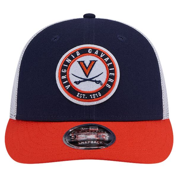 ニューエラ メンズ 帽子 アクセサリー Virginia Cavaliers New Era Throwback Circle Patch 9FIFTY Trucker Snapback Hat Navy 2