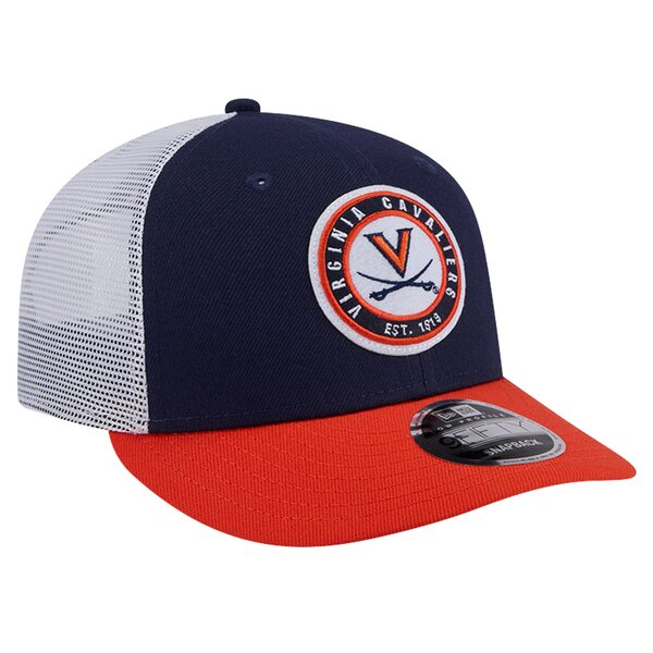 ニューエラ メンズ 帽子 アクセサリー Virginia Cavaliers New Era Throwback Circle Patch 9FIFTY Trucker Snapback Hat Navy 3