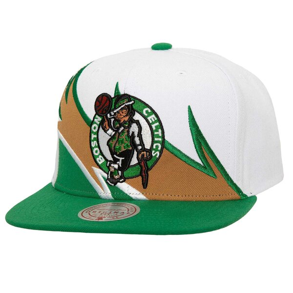 ミッチェル＆ネス ミッチェル&ネス メンズ 帽子 アクセサリー Boston Celtics Mitchell & Ness Waverunner Snapback Hat White/Kelly Green