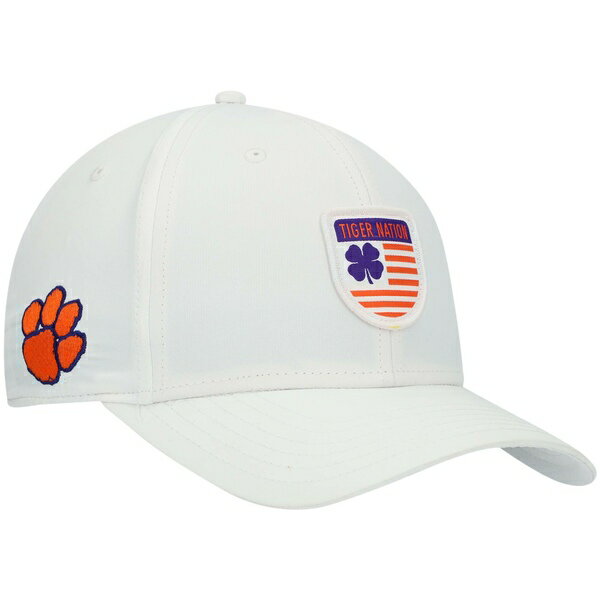 ブラッククローバー メンズ 帽子 アクセサリー Clemson Tigers Nation Shield Snapback Hat White