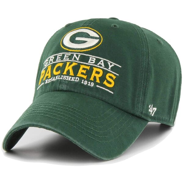 フォーティーセブン メンズ 帽子 アクセサリー Green Bay Packers 039 47 Vernon Clean Up Adjustable Hat Green