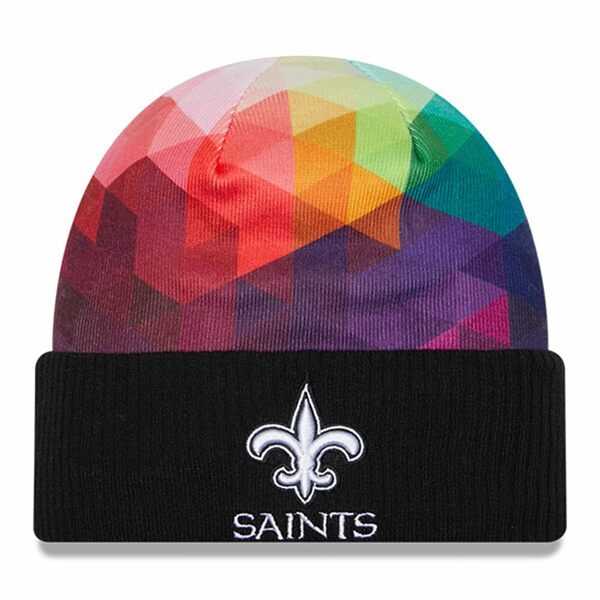 ニューエラ メンズ 帽子 アクセサリー New Orleans Saints New Era 2023 NFL Crucial Catch Cuffed Knit Hat Black