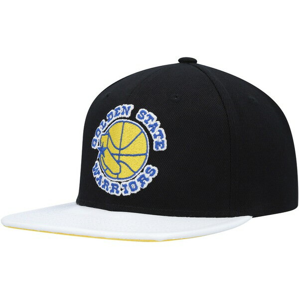 ミッチェル＆ネス ミッチェル&ネス メンズ 帽子 アクセサリー Golden State Warriors Mitchell & Ness Hardwood ClassicsWear Away VisorSnapback Hat Black/White