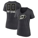 t@ieBNX fB[X TVc gbvX Carolina Hurricanes Fanatics Branded Women's Monochrome Personalized Name & Number VNeck TShirt Charcoal