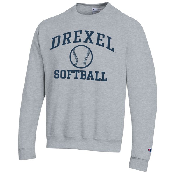 チャンピオン メンズ パーカー スウェットシャツ アウター Drexel Dragons Champion Icon Softball Powerblend Pullover Sweatshirt Gray