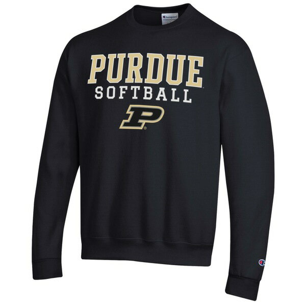 ԥ  ѡåȥ  Purdue Boilermakers Champion Softball Stack Pullover Crewneck Sweatshirt Black