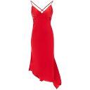 k FgD[m fB[X s[X gbvX Satin Slip Dress With Asymmetrical Hem ROSSO (Red)