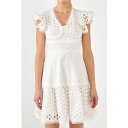 エンドレスローズ レディース ワンピース トップス Women's Eyelet Mixed Media Mini Dress White