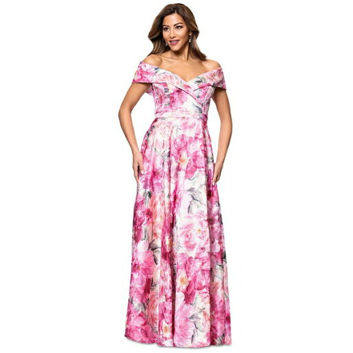 エスケープ レディース ワンピース トップス Women's Printed Off-The-Shoulder Gown Blush Multi エスケープ レディース ワンピース トップス Women's Printed Off-The-Shoulder Gown Blush Multi