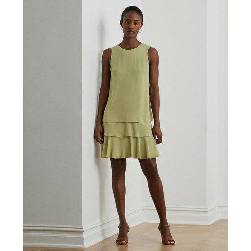 ラルフローレン レディース ワンピース トップス Women's Crinkle Georgette Shift Dress Light Olive ラルフローレン レディース ワンピース トップス Women's Crinkle Georgette Shift Dress Light Olive