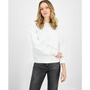 ゲス レディース パーカー・スウェットシャツ アウター Women's G-Wave Embossed Studded Sweatshirt Pure Whit...