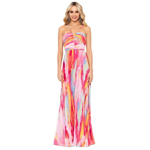 エスケープ レディース ワンピース トップス Women's Pleated Halter Gown Fuschia Multi エスケープ レディース ワンピース トップス Women's Pleated Halter Gown Fuschia Multi
