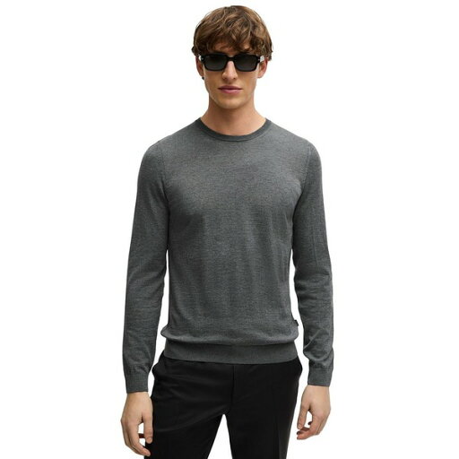 ヒューゴボス メンズ ニット&セーター アウター Men's Slim-Fit Merino Wool Sweater Medium Gray ヒューゴボス メンズ ニット&セーター アウター Men's Slim-Fit Merino Wool Sweater Medium Gray