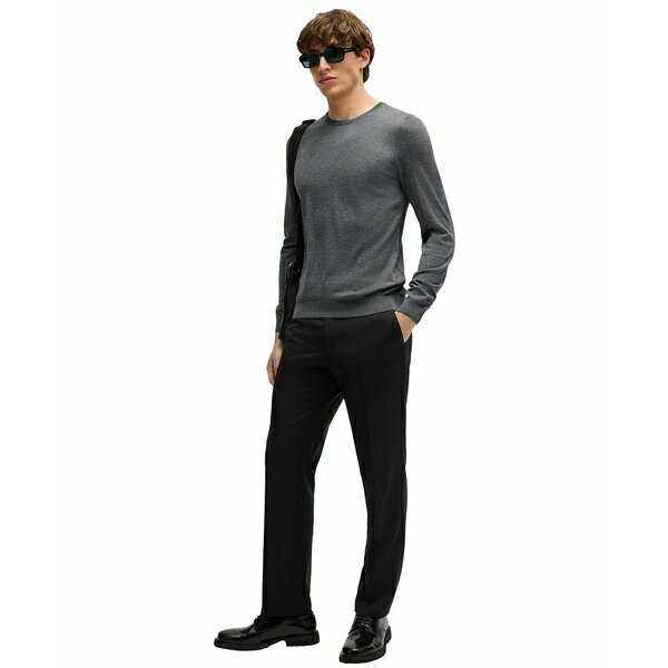 ヒューゴボス メンズ ニット&セーター アウター Men's Slim-Fit Merino Wool Sweater Medium Gray