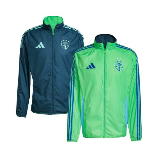 アディダス メンズ ジャケット&ブルゾン アウター Men's Rave Green/Blue Seattle Sounders FC 2025 Anthem Reversible Full-Zip Jacket Green, Blue アディダス メンズ ジャケット&ブルゾン アウター Men's Rave Green/Blue Seattle Sounders FC 2025 Anthem Reversible Full-Zip Jacket Green, Blue