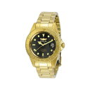 インビクタ メンズ 腕時計 アクセサリー Men's 29939 Pro Diver Quartz 3 Hand Black Dial Watch Gold(2)