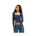 コットンオン レディース カットソー トップス Women's Annie Lace Tie Long Sleeve Marine blue(4)