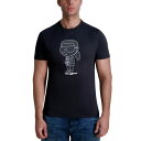 カールラガーフェルド メンズ シャツ トップス Men's Short Sleeve Crewneck Character Logo T-Shirt Black(4)