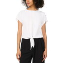 ヴィンスカムート レディース カットソー トップス Women's Short-Sleeve Tie-Hem Top Ultra White