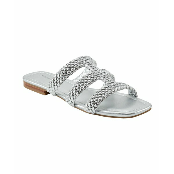バンドリーノ レディース サンダル シューズ Women's Sumer Woven Caged Flat Slide Sandals Silver