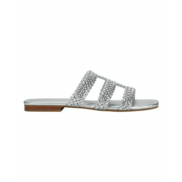 バンドリーノ レディース サンダル シューズ Women's Sumer Woven Caged Flat Slide Sandals Silver 2