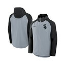 ナイキ メンズ ジャケット&ブルゾン アウター Men's Gray/Black Chicago White Sox Authentic Collection Raglan Performance Full-Zip Jacket Gray, Black