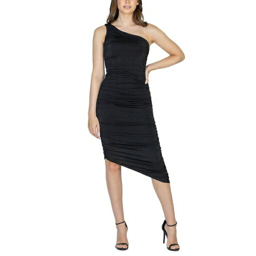 24セブンコンフォート レディース ワンピース トップス One Shoulder Ruched Bodycon Dress Black 24セブンコンフォート レディース ワンピース トップス One Shoulder Ruched Bodycon Dress Black