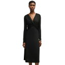 ヒューゴボス レディース ワンピース トップス Women's Stretch Crepe Twist-Front Dress Black