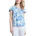 ジョーンズニューヨーク レディース カットソー トップス Women's Printed Moss Crepe Flutter-Sleeve Top Soft Seaglass Multi