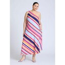 エロクイ レディース ワンピース トップス Plus Size One Shoulder Multi Color Dress Topaz stripe
