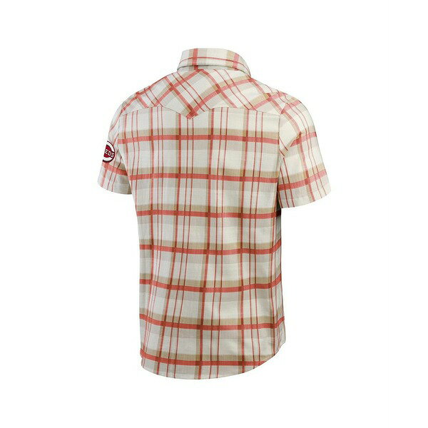 ファナティクス メンズ シャツ トップス Men's Red Cincinnati Reds Plaid Full-Snap Shirt Red