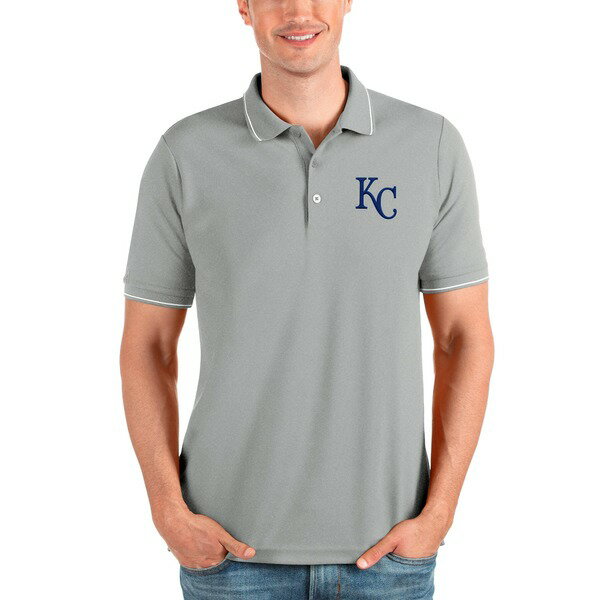 AeBOA Y |Vc gbvX Kansas City Royals Antigua Affluent Polo Heathered Gray