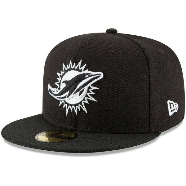 ニューエラ メンズ 帽子 アクセサリー Miami Dolphins New Era BDub 59FIFTY Fitted Hat Black