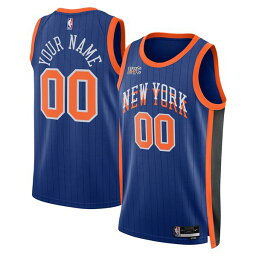 【送料無料】 ナイキ メンズ ユニフォーム トップス New York Knicks Nike Unisex 2023/24 Custom Swingman Jersey Blue City Edition