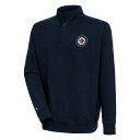 【送料無料】 アンティグア メンズ パーカー・スウェットシャツ アウター Winnipeg Jets Antigua Victory QuarterZip Pullover Top Navy