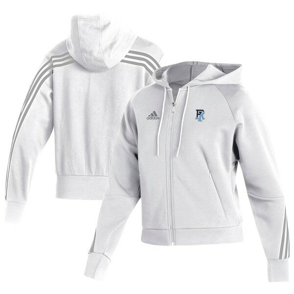 ǥ ǥ ѡåȥ  Rhode Island Rams adidas Women's Fashion Decorated FullZip Hoodie White