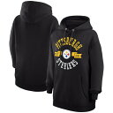 【送料無料】 カールバンクス レディース パーカー・スウェットシャツ アウター Pittsburgh Steelers GIII 4Her by Carl Banks Women's City Graphic Team Fleece Pullover Hoodie Black