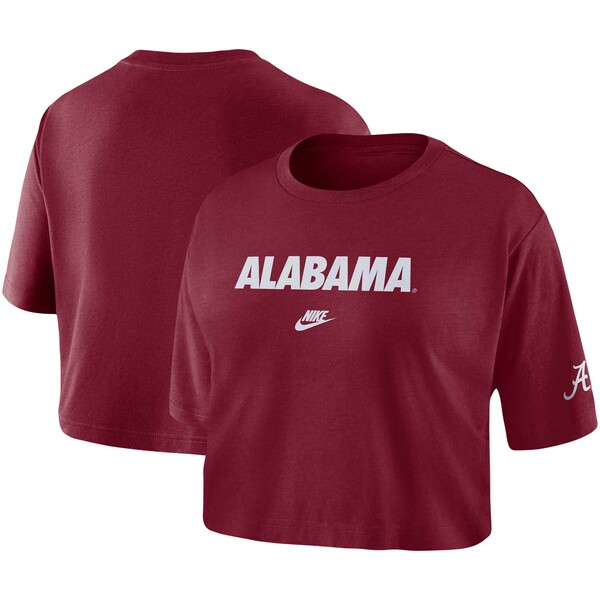 楽天astyナイキ レディース Tシャツ トップス Alabama Crimson Tide Nike Women's Wordmark Cropped TShirt Crimson