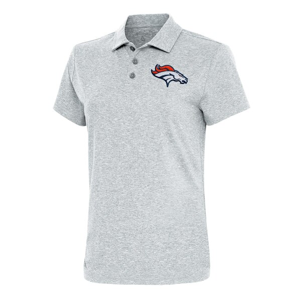 AeBOA fB[X |Vc gbvX Denver Broncos Antigua Women's Motivated Polo Heather Gray