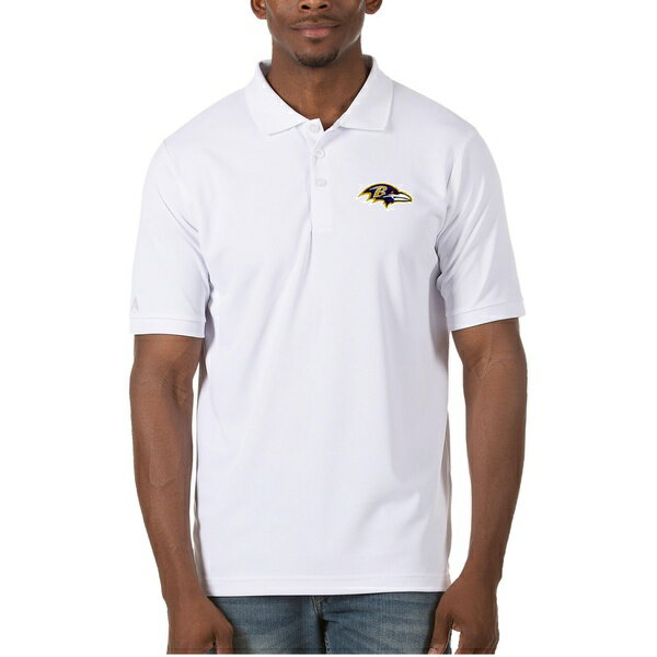 AeBOA Y |Vc gbvX Baltimore Ravens Antigua Legacy Pique Polo White