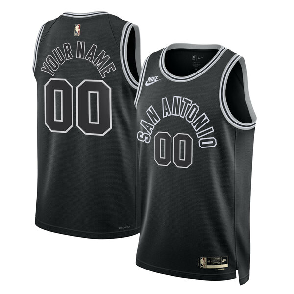 ナイキ メンズ ユニフォーム トップス San Antonio Spurs Nike Unisex 2022/23 Custom Swingman Jersey Classic Edition Black