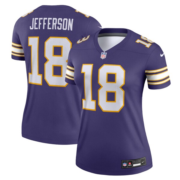 ナイキ レディース ユニフォーム トップス Justin Jefferson Minnesota Vikings Nike Women's Alternate Legend Jersey Purple