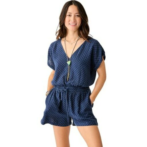 カーブデザイン レディース ワンピース トップス Sophie Linen Romper - Women's Navy Disco カーブデザイン レディース ワンピース トップス Sophie Linen Romper - Women's Navy Disco