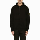 ストーンアイランド メンズ パーカー・スウェットシャツ アウター Zipped Black Hoodie V0029