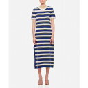 バリー レディース ワンピース トップス Cashmere Blend Striped Midi Dress White