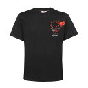 ジーシーディーエス メンズ Tシャツ トップス Gcds X Hello Kitty - Cotton Crew-neck T-shirt black