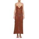 アラヌイ レディース ワンピース トップス Mother Nature Crochet Sleeveless Dress Brown